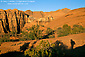 Image: Shadow hiker on red slickrock sandstone at Snow Canyon State Park, near St. George, Utah's Dixie, Utah