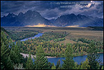 Picture of Stormy sunrise over the Grand Tetons from the Snake River Overlook, Grand Teton National Park, WYOMING