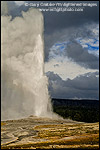 Photo: Eruption of geothermal steam and water venting out of Old Faithful Geyser, Upper Geyser Basin, Yellowstone National Park, Wyoming